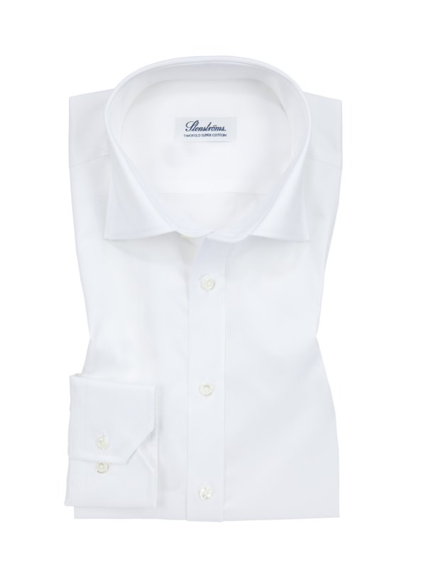 Levně Stenströms, Košile, dvojmo skaná (2 fold) super bavlna Bílá