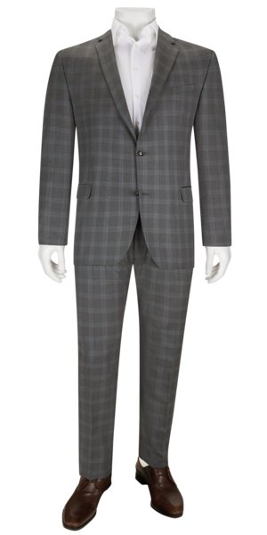 Business suit with check pattern