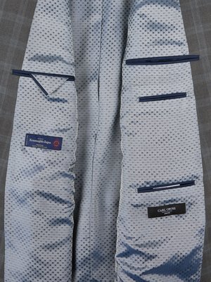 Business suit with check pattern