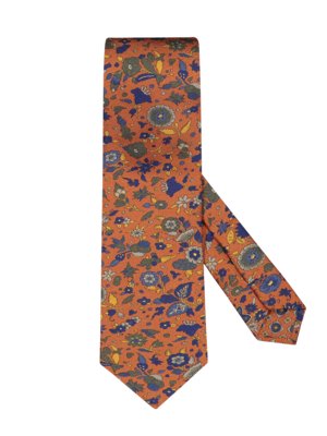 Tie-with-floral-pattern
