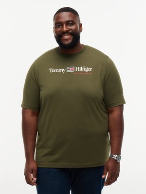 Miękki bawełniany T-shirt z nadrukiem z logo, Regular