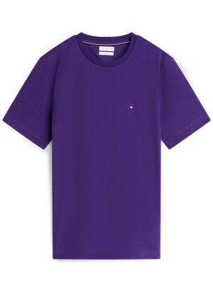 Miękki bawełniany T-shirt z haftowanym logo, fason regular