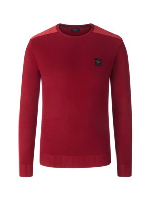 Wool blend sweater with elbow patches