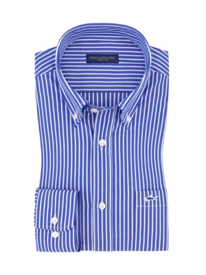 Striped shirt with breast pocket, easy care