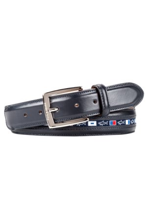 Casual belt with flag embroidery