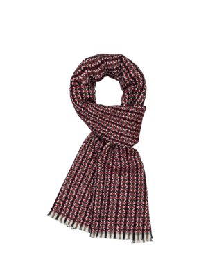 Wool scarf with stylish woven pattern