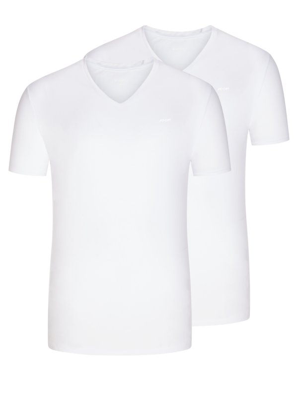 Levně Joop!, Tričko pod košili s výstřihem do V, 2 ks v balení Bílá