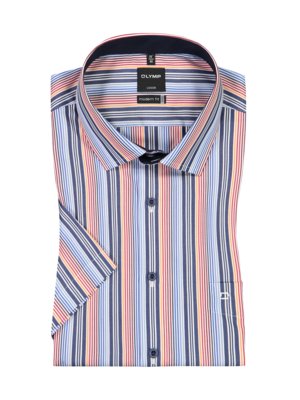 Short-sleeved shirt with striped pattern, Luxor Modern Fit