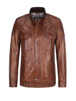 High-quality leather jacket in a biker style, Gangster 2.0