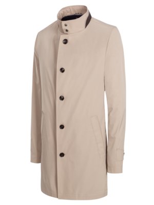 Coat with a standing collar
