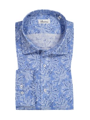 Linen shirt with large floral print