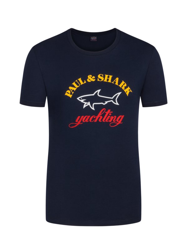 Levně Paul & Shark, Tričko s předním potiskem loga NámořnickáModrá