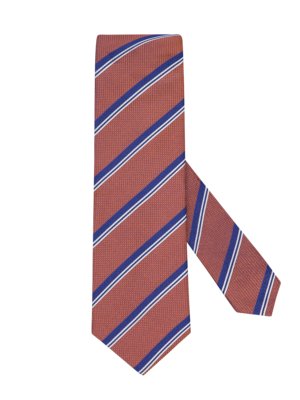 Jedwabny krawat w ukośne paski