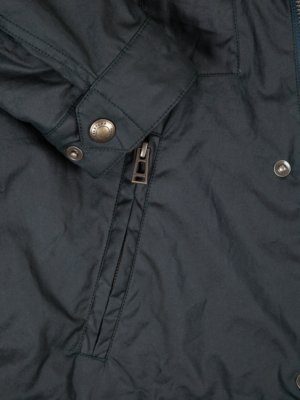 Waxed bomber jacket with quilting seams