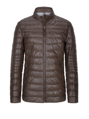 Leather jacket with quilted pattern