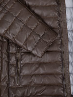 Kožená bunda s prošívaným vzorem