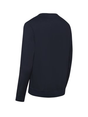 Unifarbenes Sweatshirt mit Lyocell-Anteil und Logo-Patch
