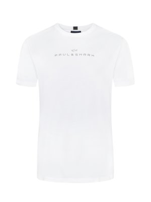 Gładki T-shirt bawełniany z okrągłym dekoltem