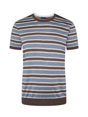 T-shirt z cienkiej dzianiny w paski z domieszką jedwabiu