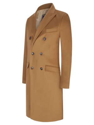 Double-breasted coat with cashmere content