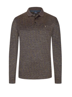 Long-sleeved polo shirt in a cotton blend