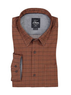 Shirt with breast pocket, checked