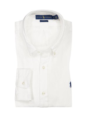 Linen-shirt-with-button-down-collar