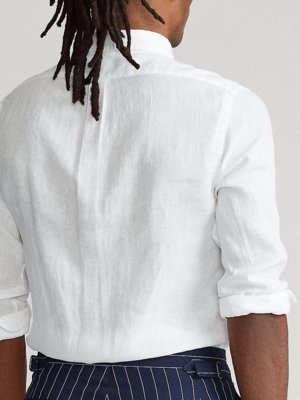 Lněná košile s propínacím límečkem (button-down)