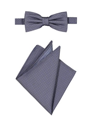 Accessory set with bow tie and pocket kerchief