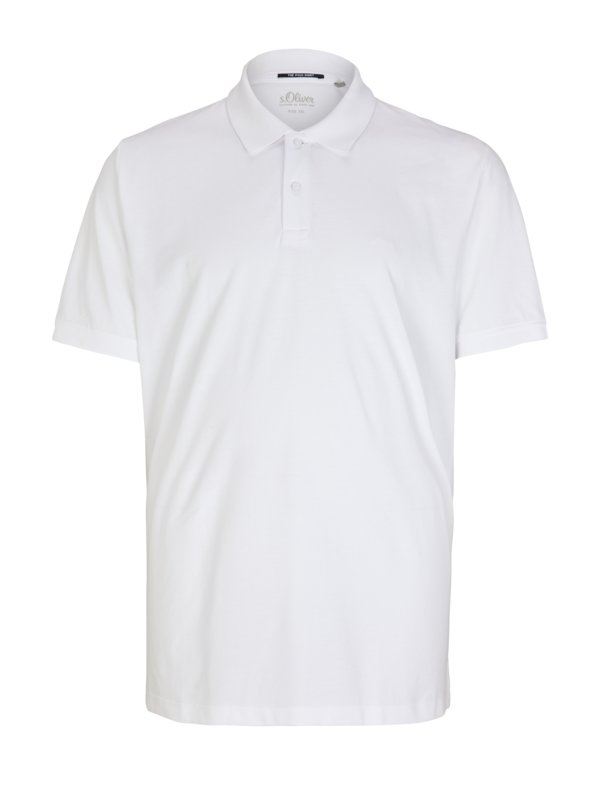 Levně s. Oliver, Polo tričko z piké materiálu s výšivkou značky Bílá