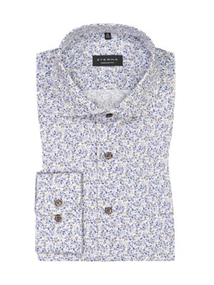 Shirt with floral print and breast pocket