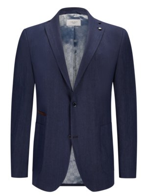 Linen blazer with elbow patches