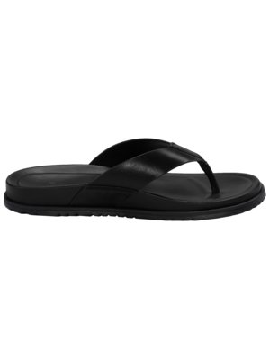 Flip flops with leather footbed