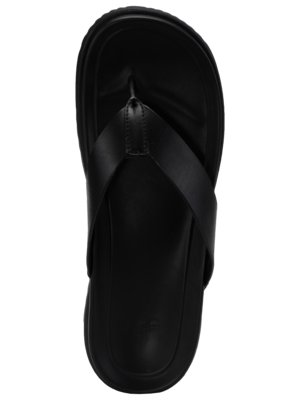 Flip flops with leather footbed