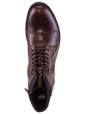 Leather boots with zip