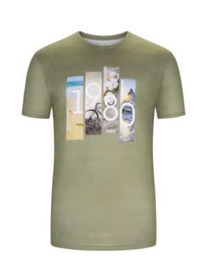 T-Shirt mit Frontprint, extralang