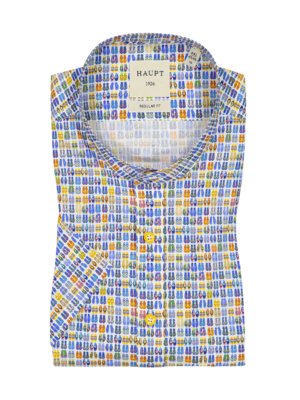 Short-sleeved shirt with micro print