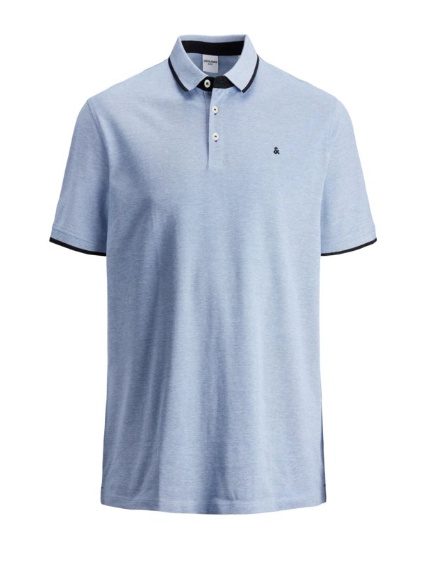 Levně Jack & Jones, Polo tričko z čisté bavlny Modrá