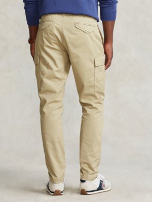 Cargo trousers with stretch waistband and drawstring 