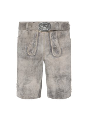 Traditional leather trousers Königshausen made of goat suede with tonal embroideries