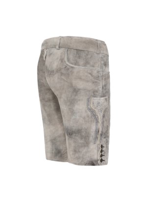 Traditional leather trousers Königshausen made of goat suede with tonal embroideries