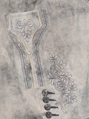Traditional leather trousers Königshausen made of goat suede with tonal embroideries