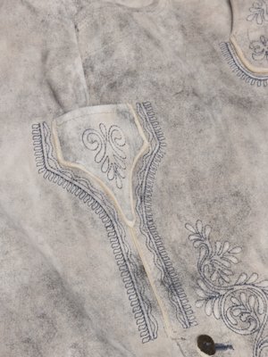 Traditional leather trousers Königshausen made of goat suede with tonal embroideries
