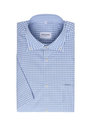 Kurzarmhemd aus Baumwolle mit Karomuster und Button Down-Kragen