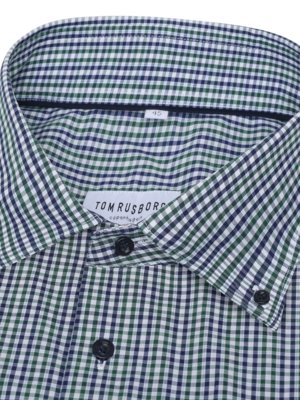 Koszula z krótkim rękawem w kratę z kołnierzykiem button-down