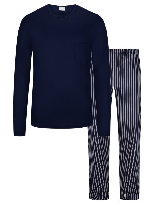 Mey, Pyžamo s pruhovanými kalhotami Námořnická Modrá 64