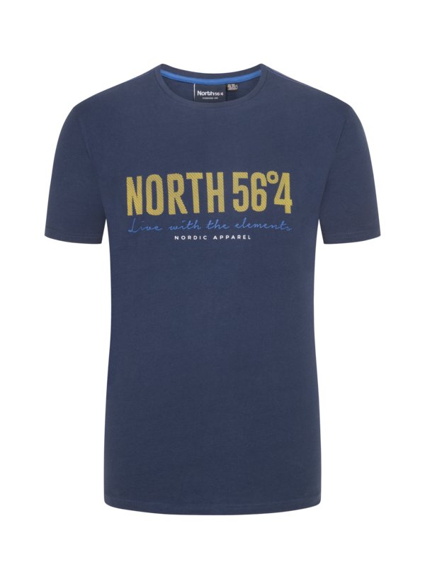 Levně North 56°4, Tričko s potiskem vpředu Modrá