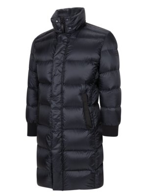 Quilted coat with removable hood