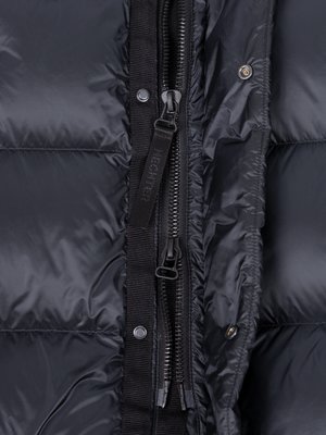 Quilted coat with removable hood