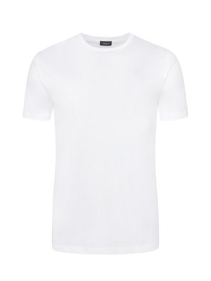 Leichtes unifarbenes T-Shirt mit O-Neck